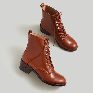 COPY - Madewell Patti Lace-Up Boot in Warm Cinnamon 9.5